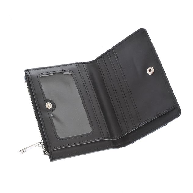 Portofel negru cu aspect piele de sarpe