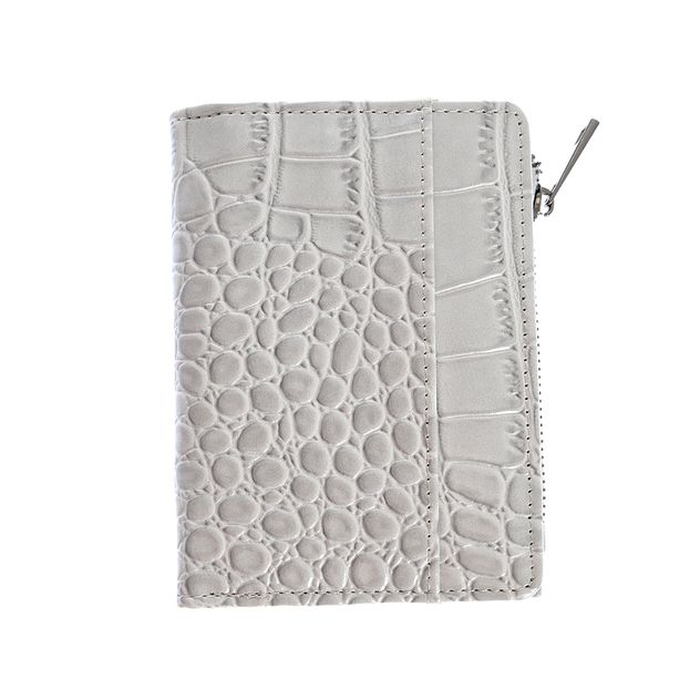 Portofel gri din piele ecologica cu model animal print