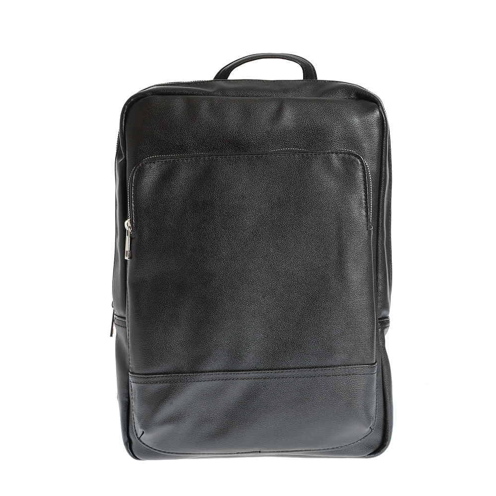 Rucsac negru incapator din piele ecologica