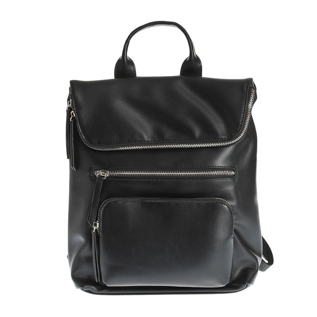 Rucsac negru cu doua buzunare frontale