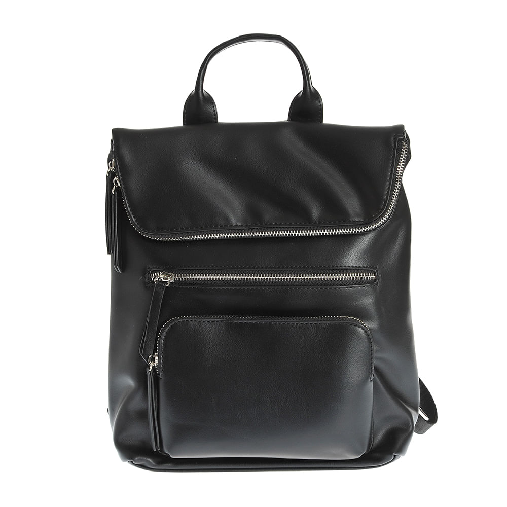 Rucsac negru cu doua buzunare frontale