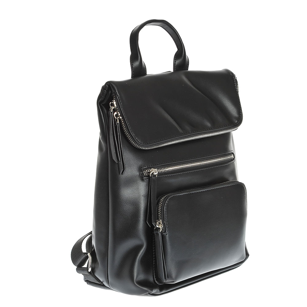Rucsac negru cu doua buzunare frontale - 1 | YEO