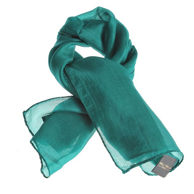 Esarfa verde din matase 50 x 50 cm