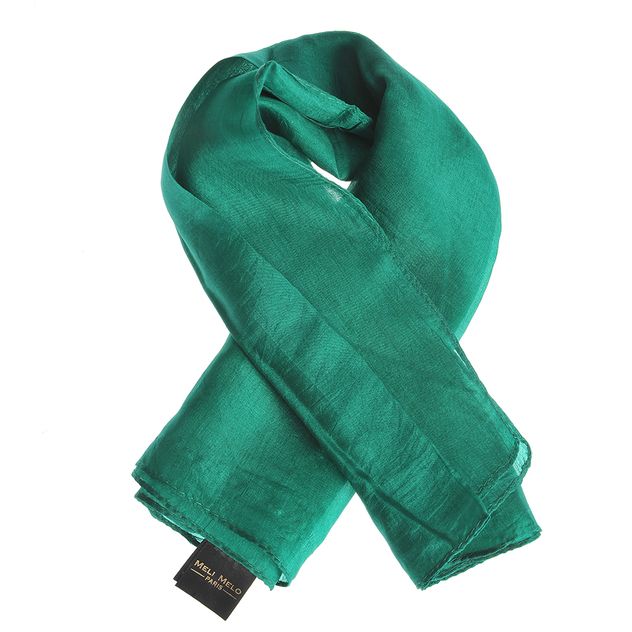 Esarfa verde smarald din matase 50 x 50 cm