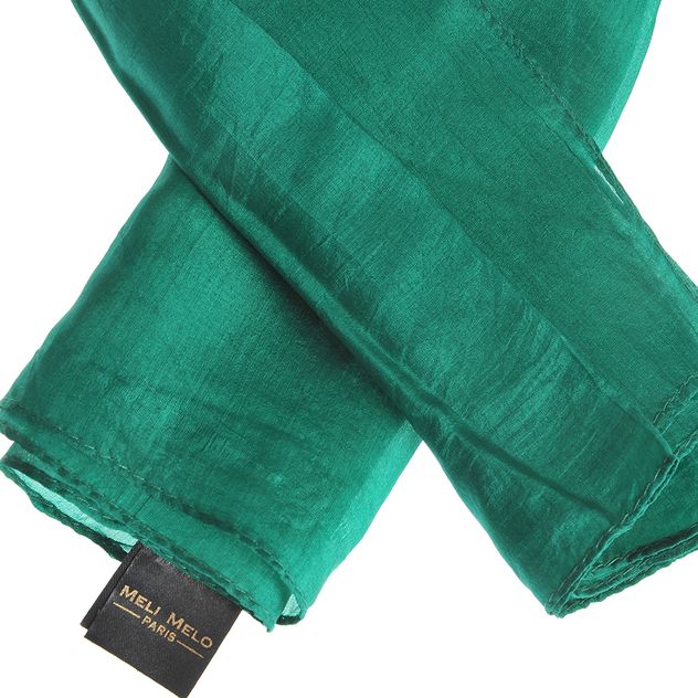 Esarfa verde smarald din matase 50 x 50 cm