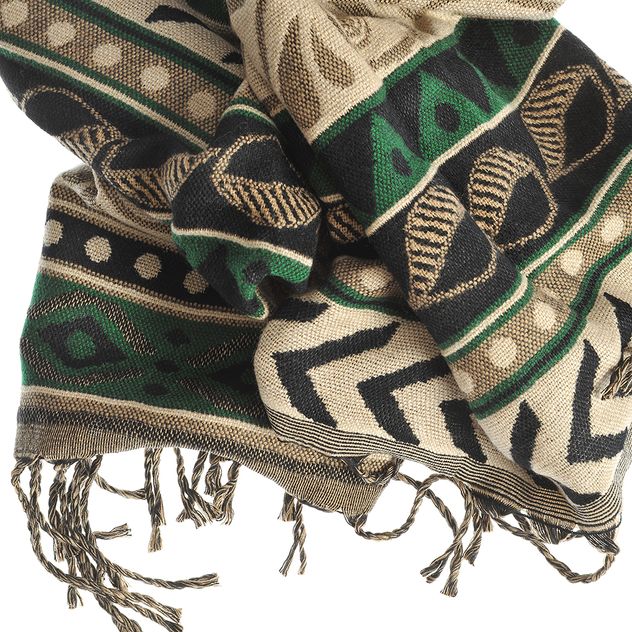Esarfa boho chic cu model geometric multicolor