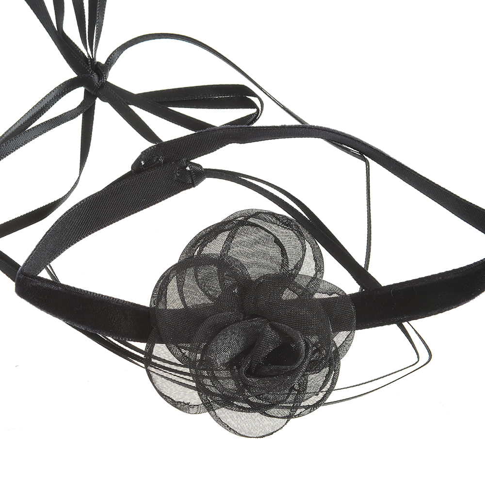 Colier cu trandafir negru - 1 | YEO