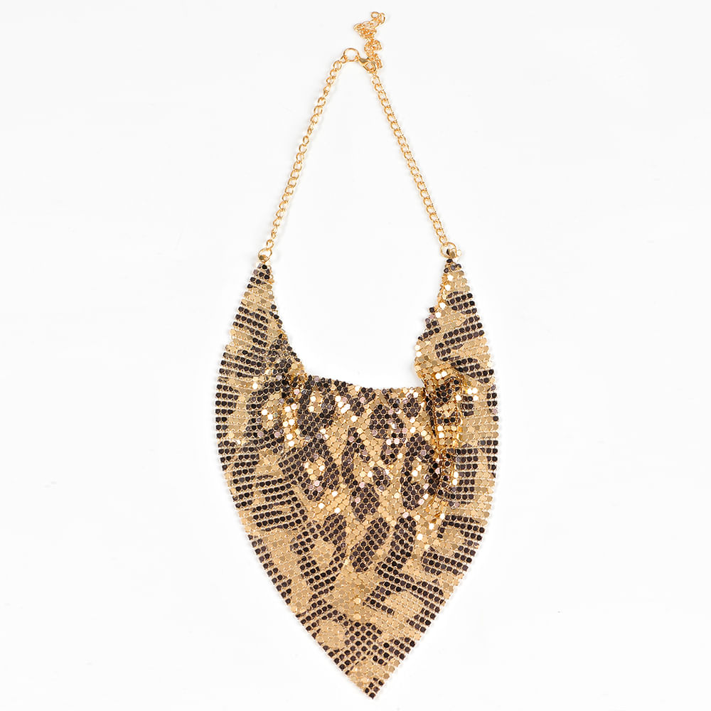 Colier din plasa maleabila cu model animal print - 2 | YEO