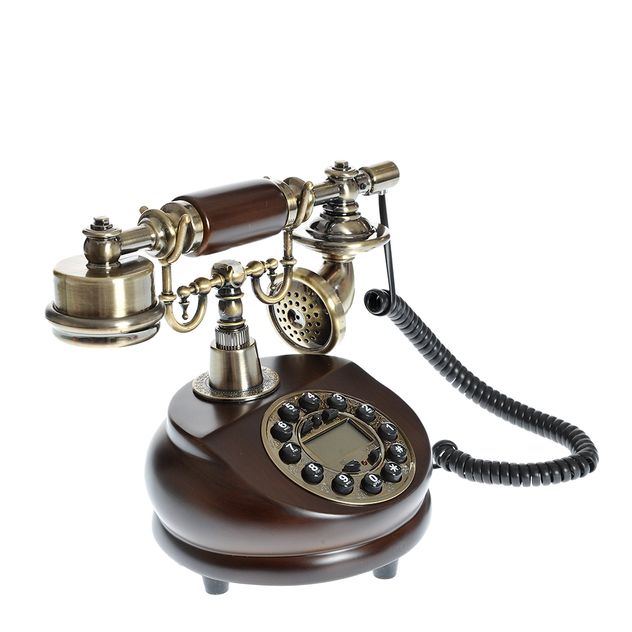 Telefon fix decorativ cu design clasic si afisaj digital discret