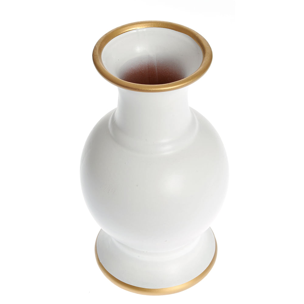 Vaza alba cu imprimeu flori si fluturi 22 cm - 2 | YEO