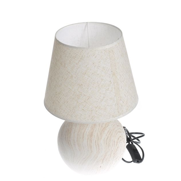 Veioza cu baza rotunda si abajur bej