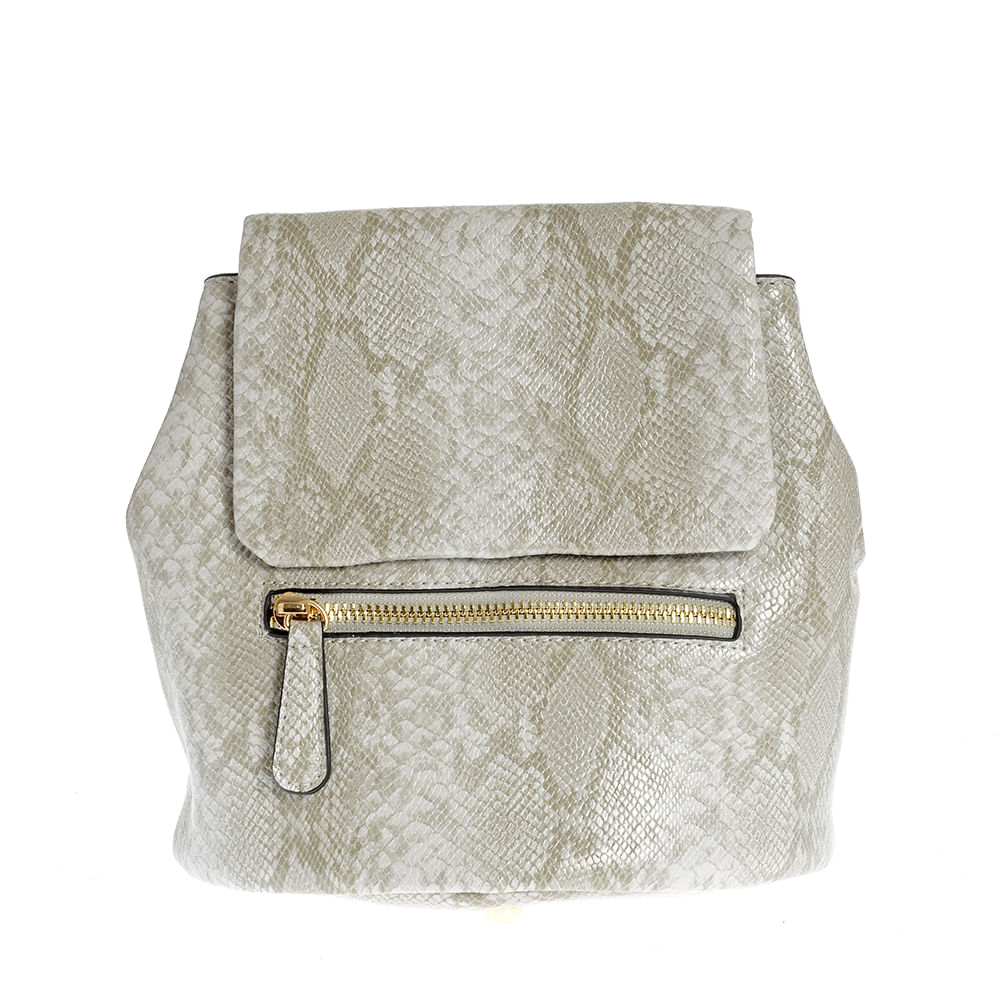 Rucsac gri cu aspect piele de sarpe