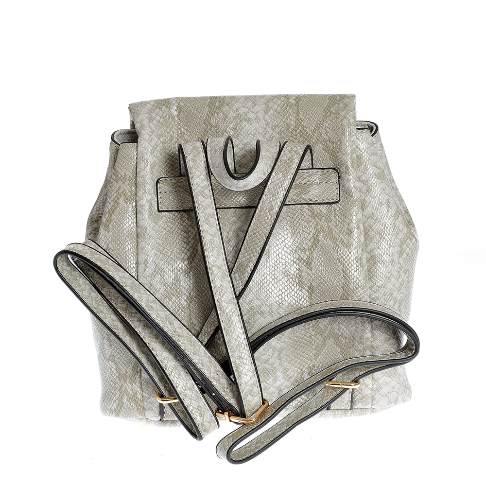 Rucsac gri cu aspect piele de sarpe - 2 | YEO