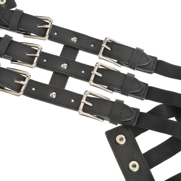 Curea elastica neagra cu catarame metalice