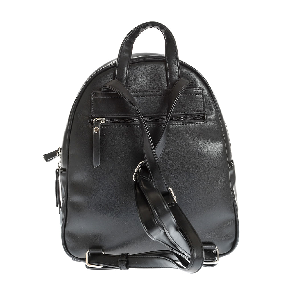 Rucsac negru cu fermoare decorative - 2 | YEO