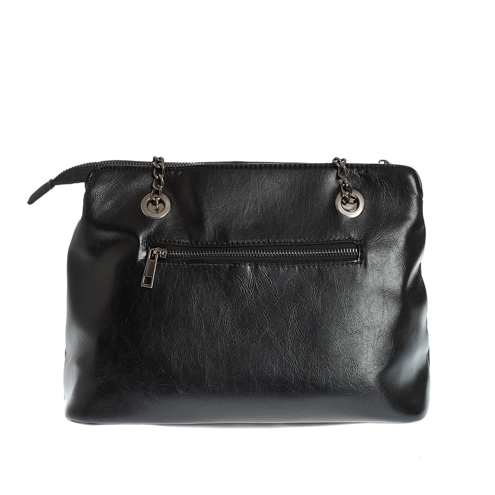 Geanta neagra cu aspect perforat - 2 | YEO