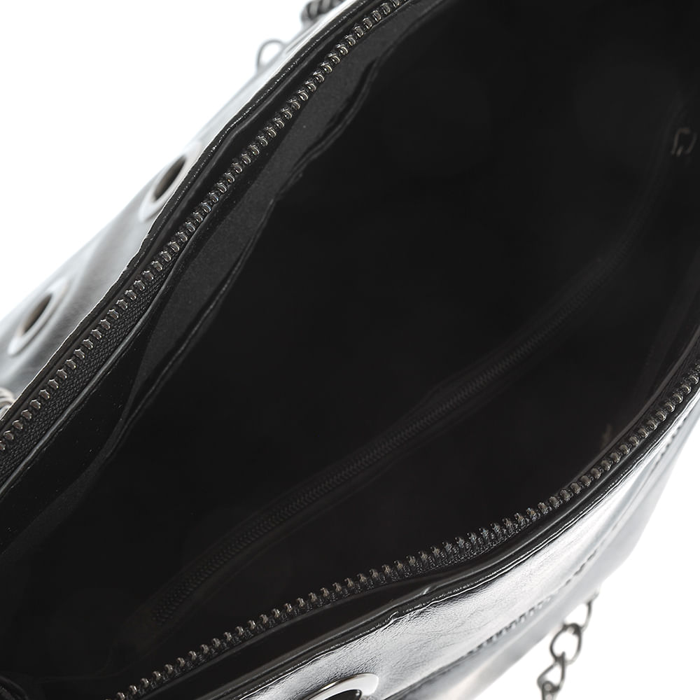 Geanta neagra cu aspect perforat - 3 | YEO