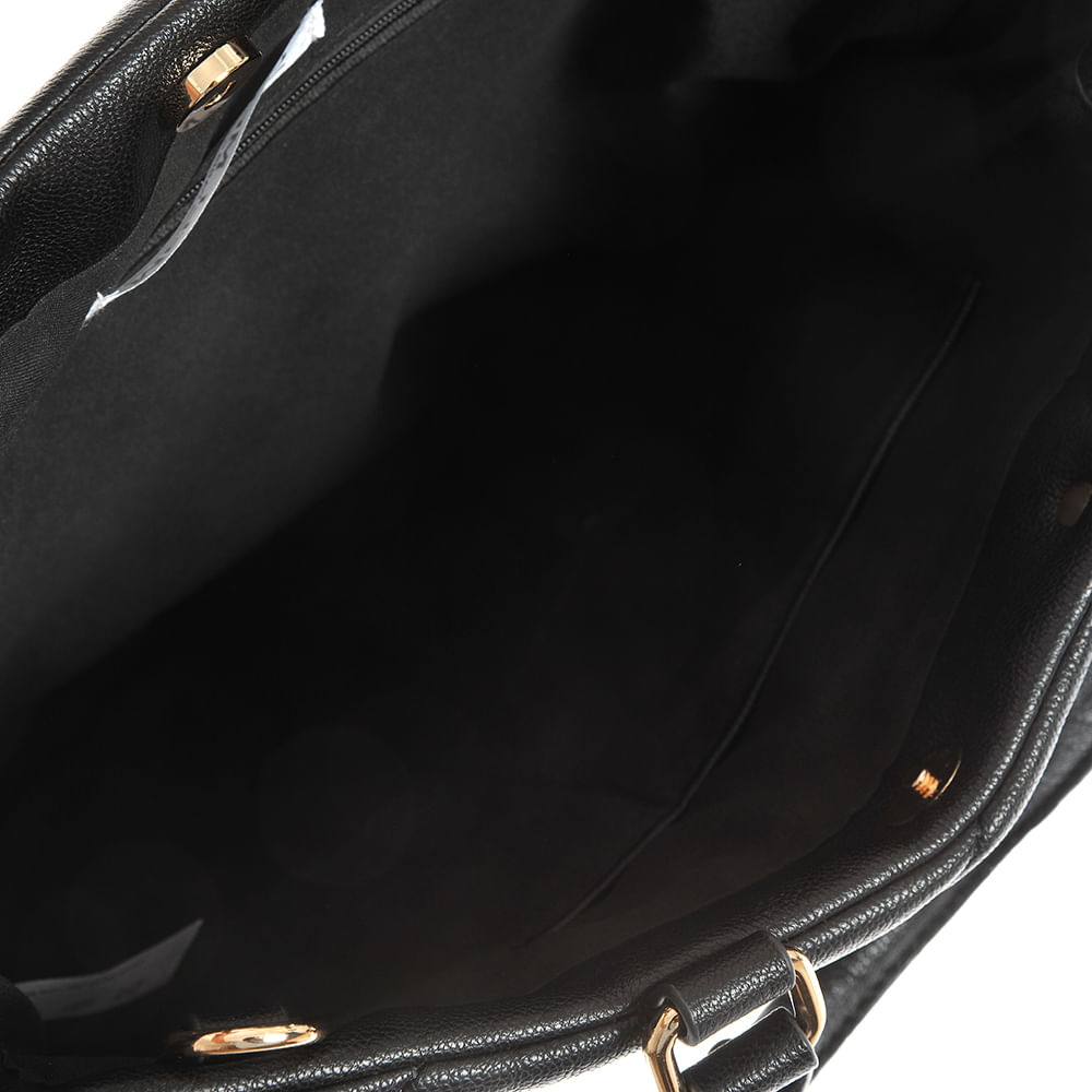 Geanta neagra din piele ecologica cu manere fixe - 3 | YEO