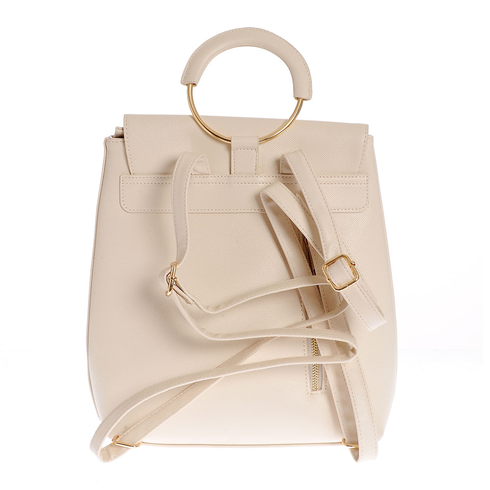 Rucsac bej din piele ecologica cu maner rotund - 3 | YEO
