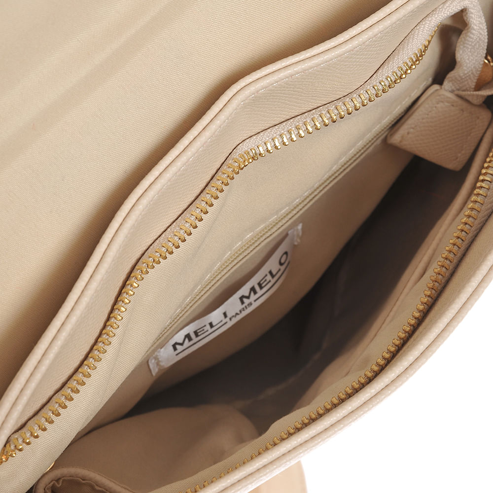 Rucsac bej din piele ecologica cu maner rotund - 4 | YEO