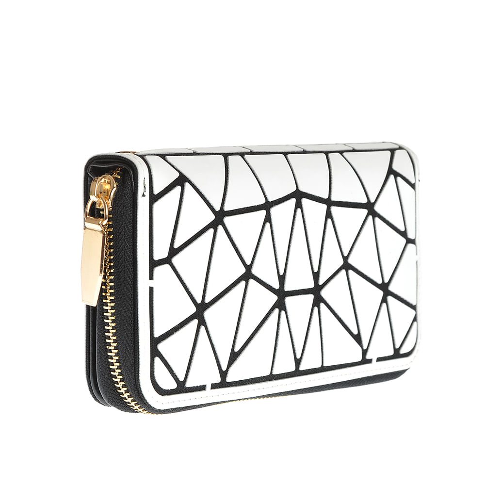 Portofel alb cu modele geometrice - 1 | YEO