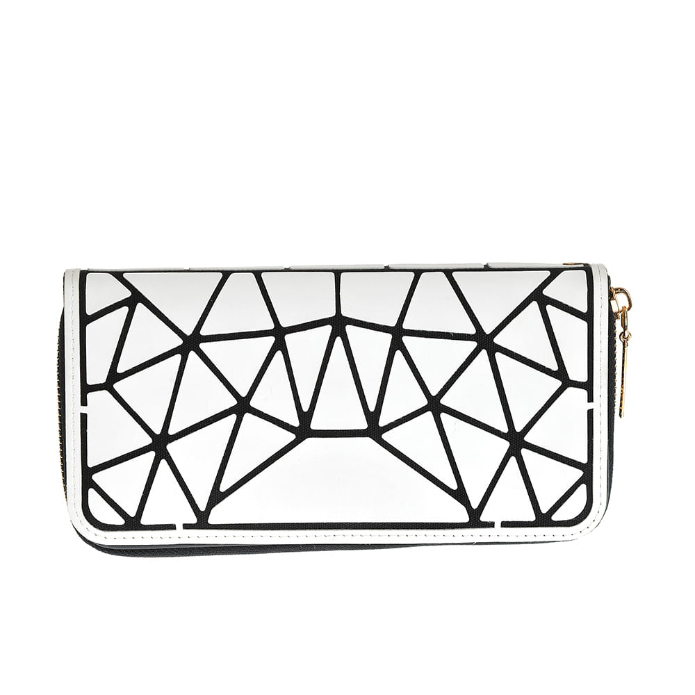 Portofel alb cu modele geometrice - 2 | YEO