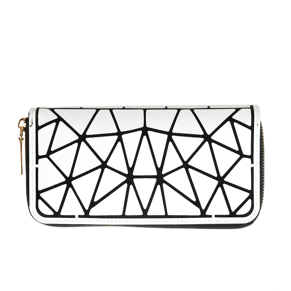 Portofel alb cu modele geometrice - 3 | YEO