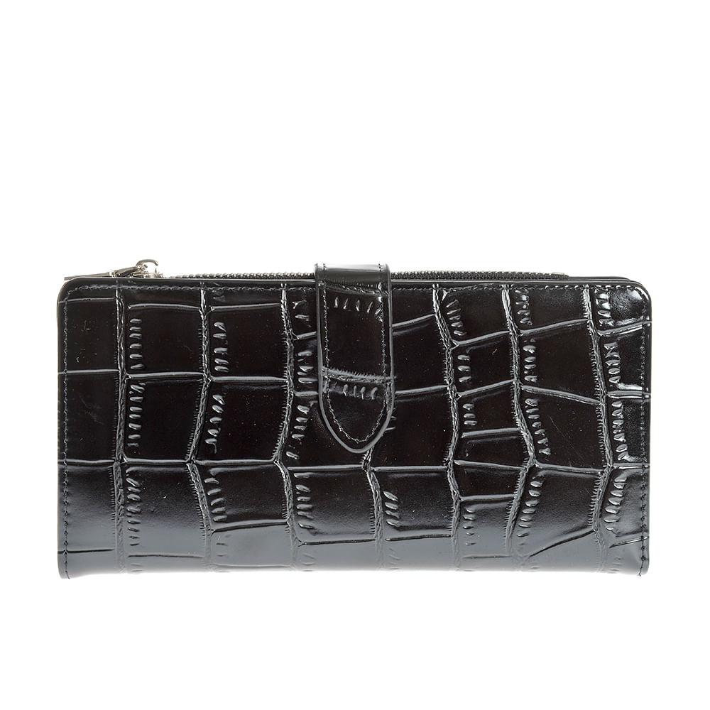 Portofel negru cu model animal print