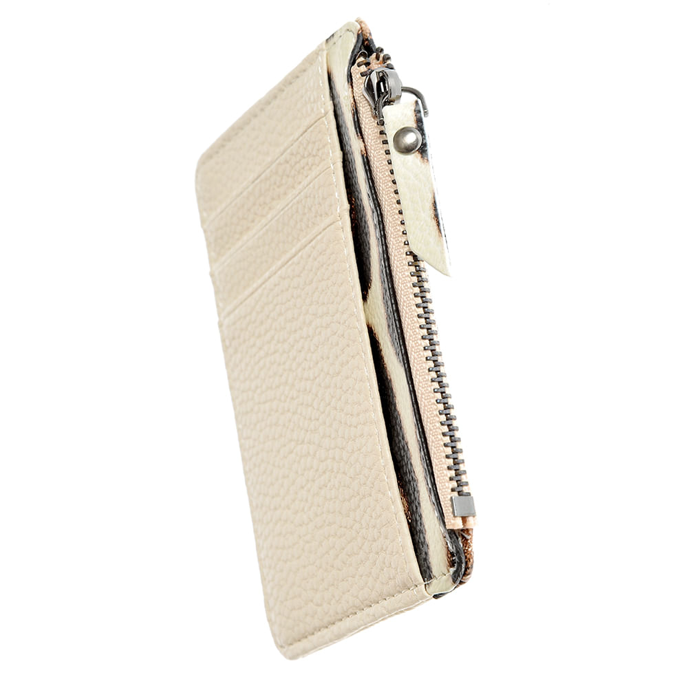 Portofel bej cu model animal print - 1 | YEO