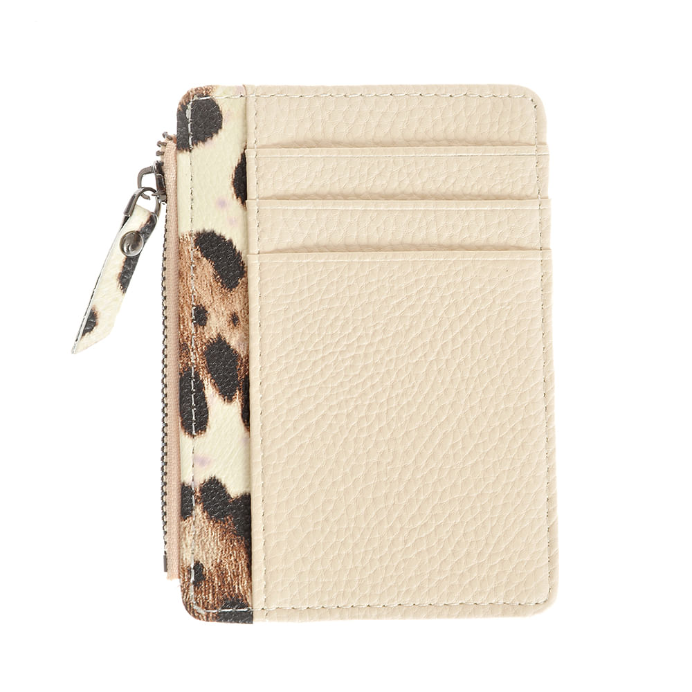 Portofel bej cu model animal print - 2 | YEO