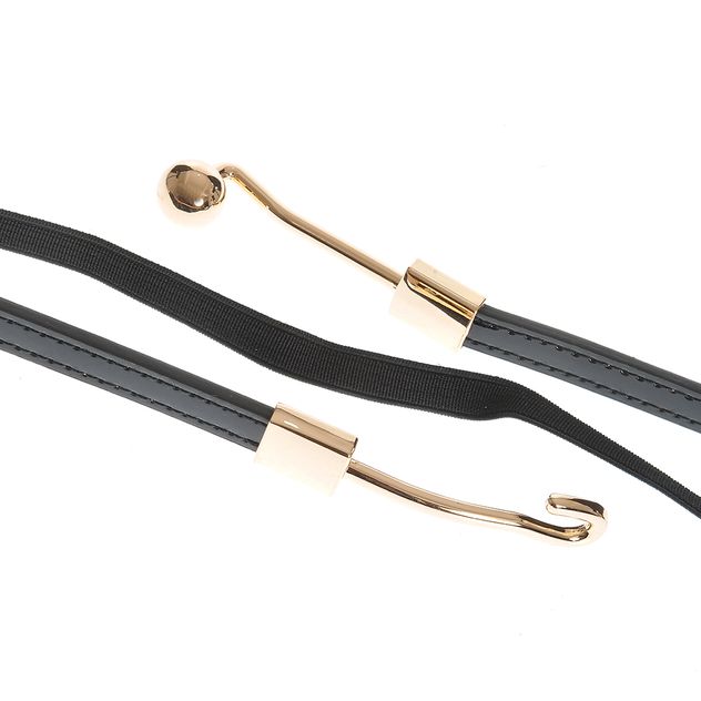 Curea elastica neagra cu detalii metalice aurii