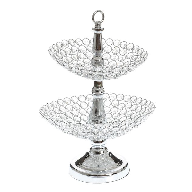 Etajera din sticla pentru prajituri 43 cm