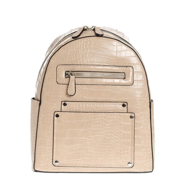 Rucsac bej modern cu buzunare frontale