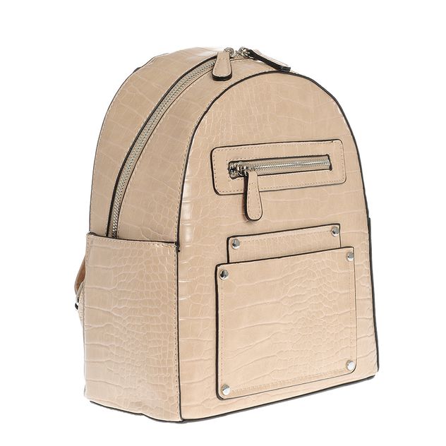 Rucsac bej modern cu buzunare frontale