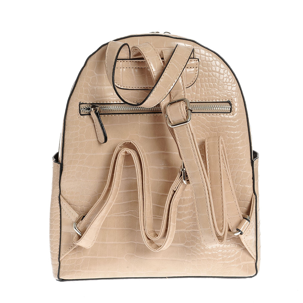 Rucsac bej modern cu buzunare frontale - 2 | YEO