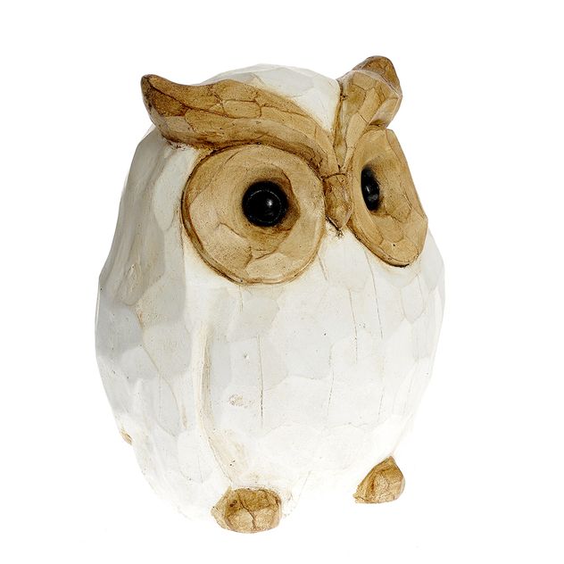 Statueta alba bufnita 31.5 cm