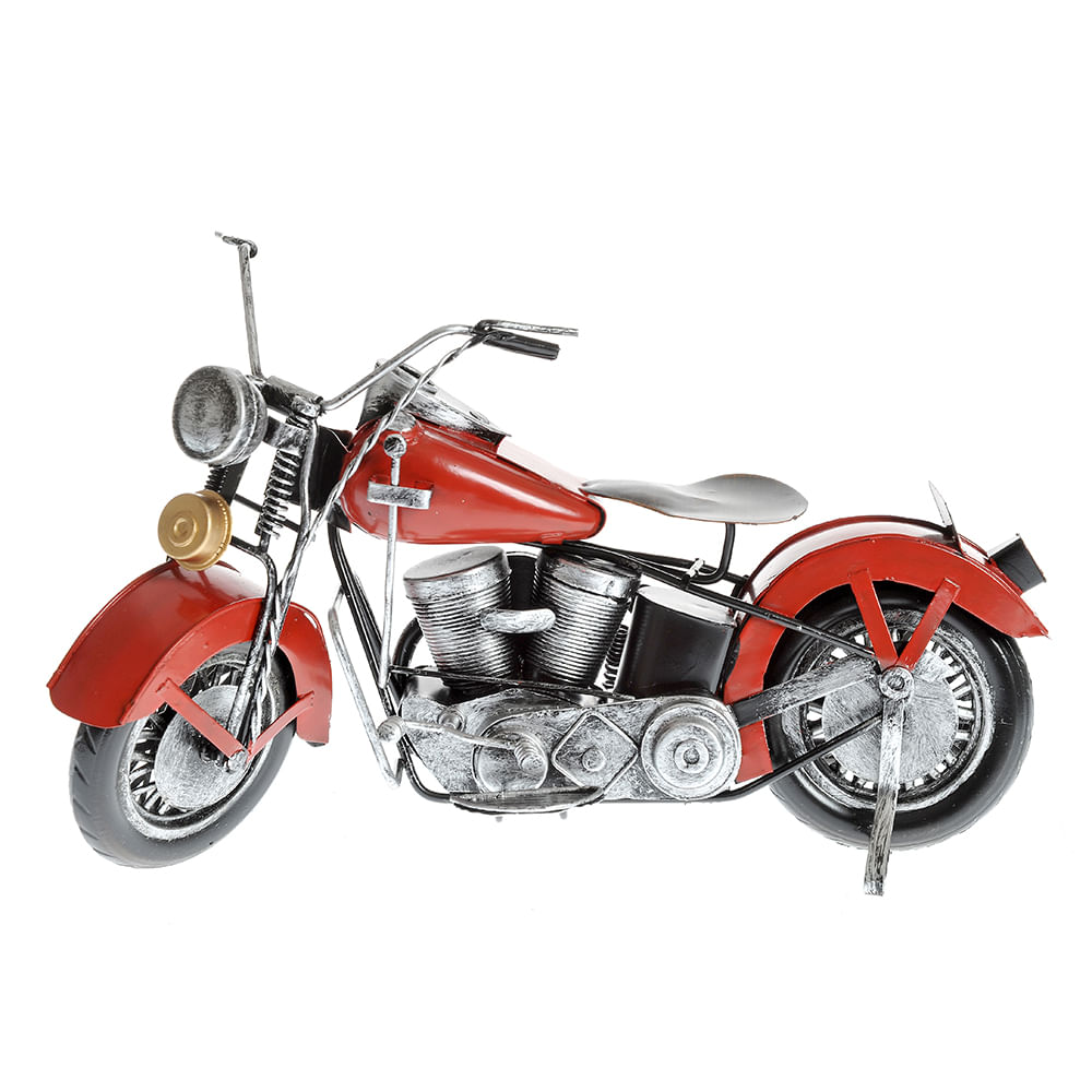 Decoratiune motocicleta rosie  16.5 cm