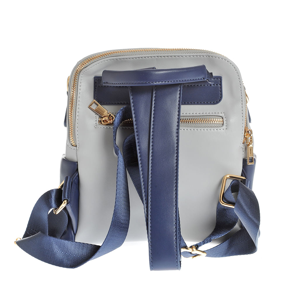 Rucsac din piele ecologica cu buzunar roz - 2 | YEO