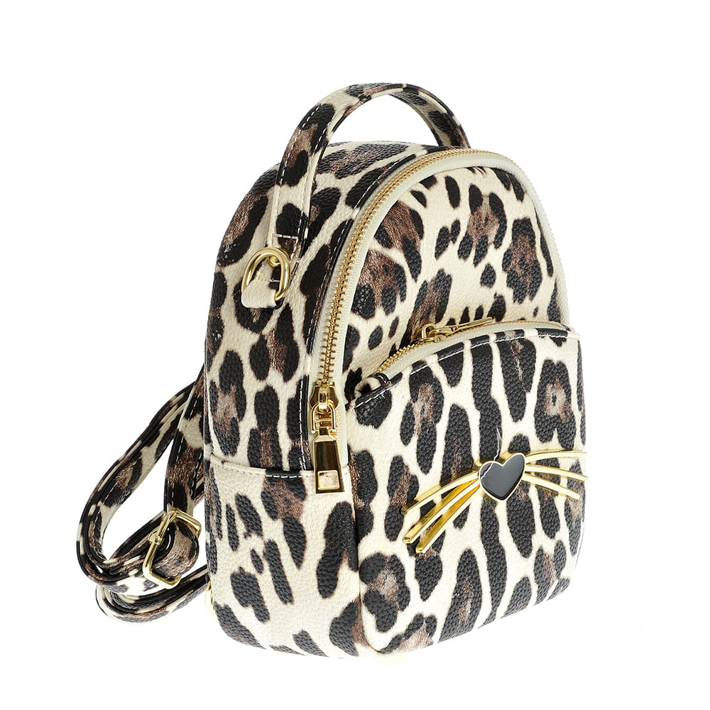 Rucsac mini cu model animal print - 1 | YEO