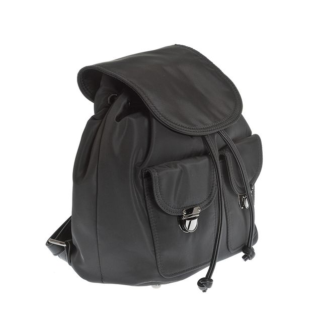 Rucsac negru cu design simplu si inchidere cu snur