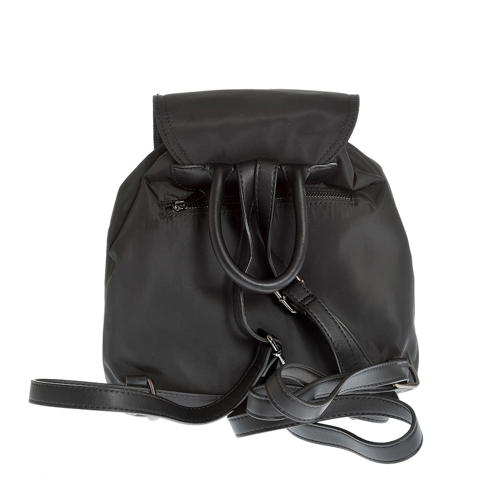 Rucsac negru cu design simplu si inchidere cu snur - 2 | YEO