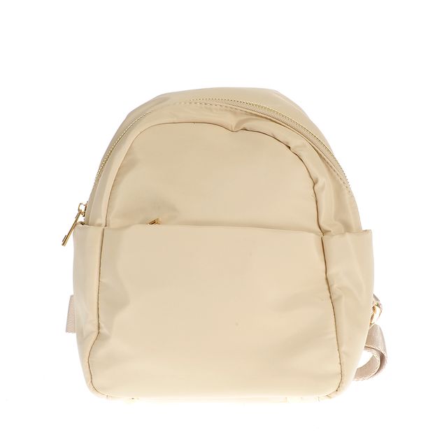 Rucsac bej cu buzunar frontal