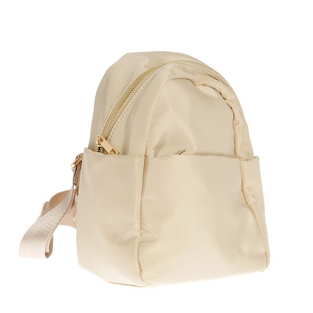 Rucsac bej cu buzunar frontal