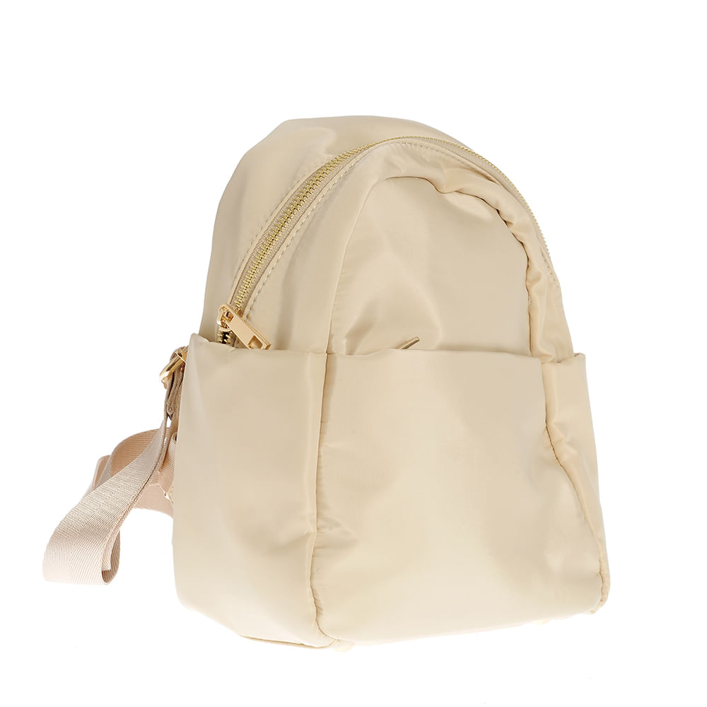 Rucsac bej cu buzunar frontal - 1 | YEO