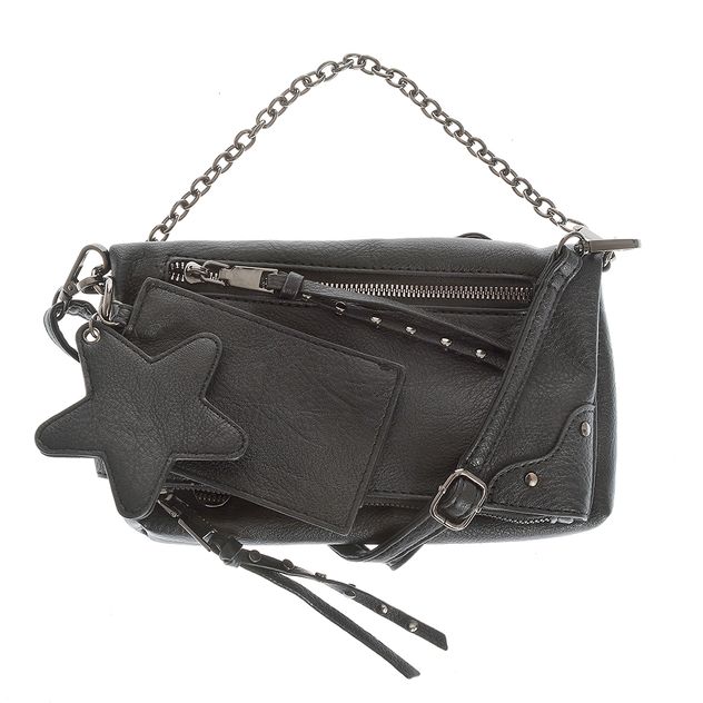 Geanta crossbody neagra cu bareta detasabila