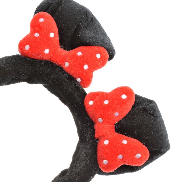 Aparatori pentru urechi cu funda rosie si buline