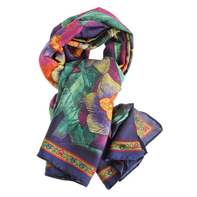 Esarfa eleganta cu flori multicolore