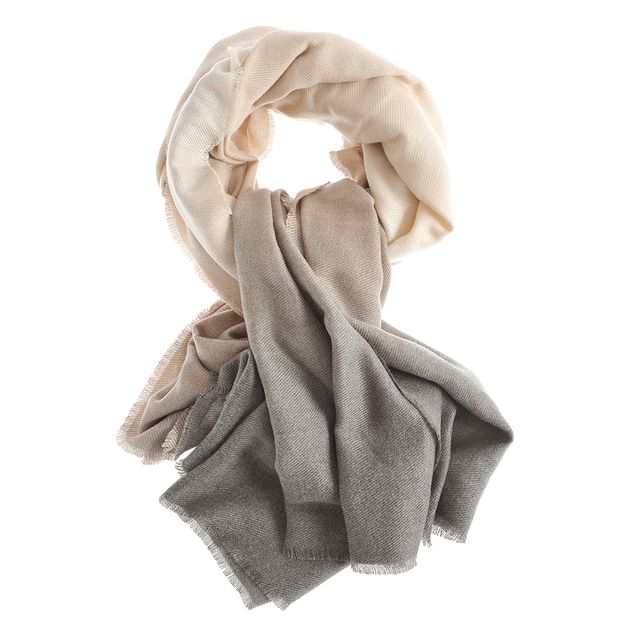 Esarfa degrade in tonuri de gri si crem