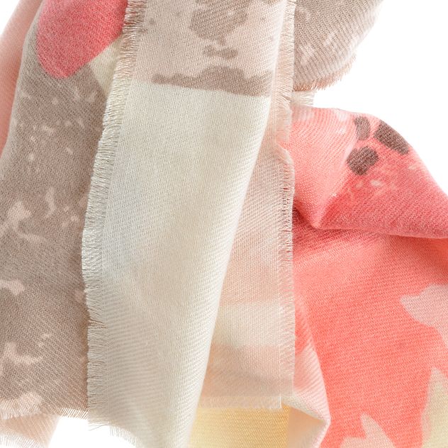 Esarfa cu imprimeu pastel roz si bej