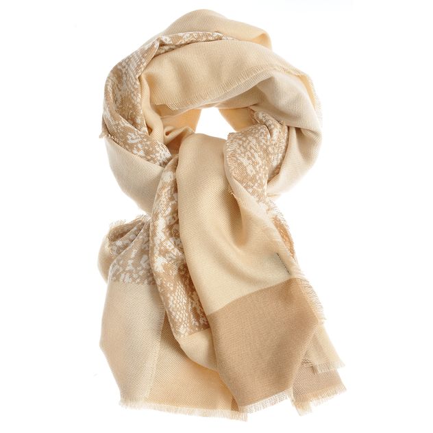 Esarfa bej cu model animal print